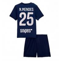 Paris Saint-Germain Nuno Mendes #25 Domáci Detský futbalový dres 2025-26 Krátky Rukáv (+ trenírky)